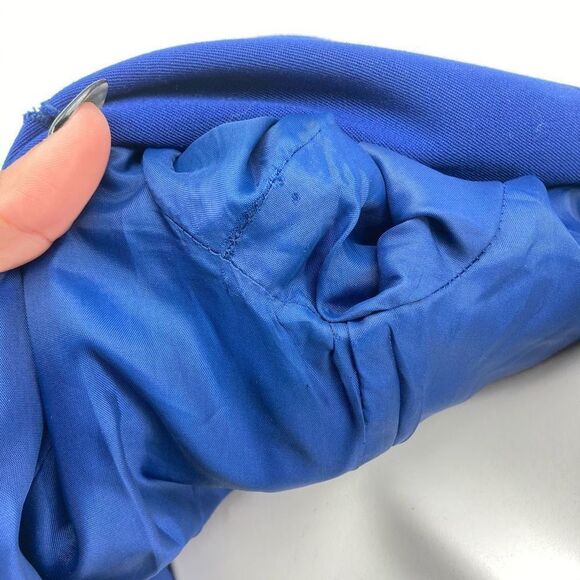 Vintage Saks Fifth Avenue Folio Collection Wool Blue Button Front Blazer 4P - Picture 8 of 13